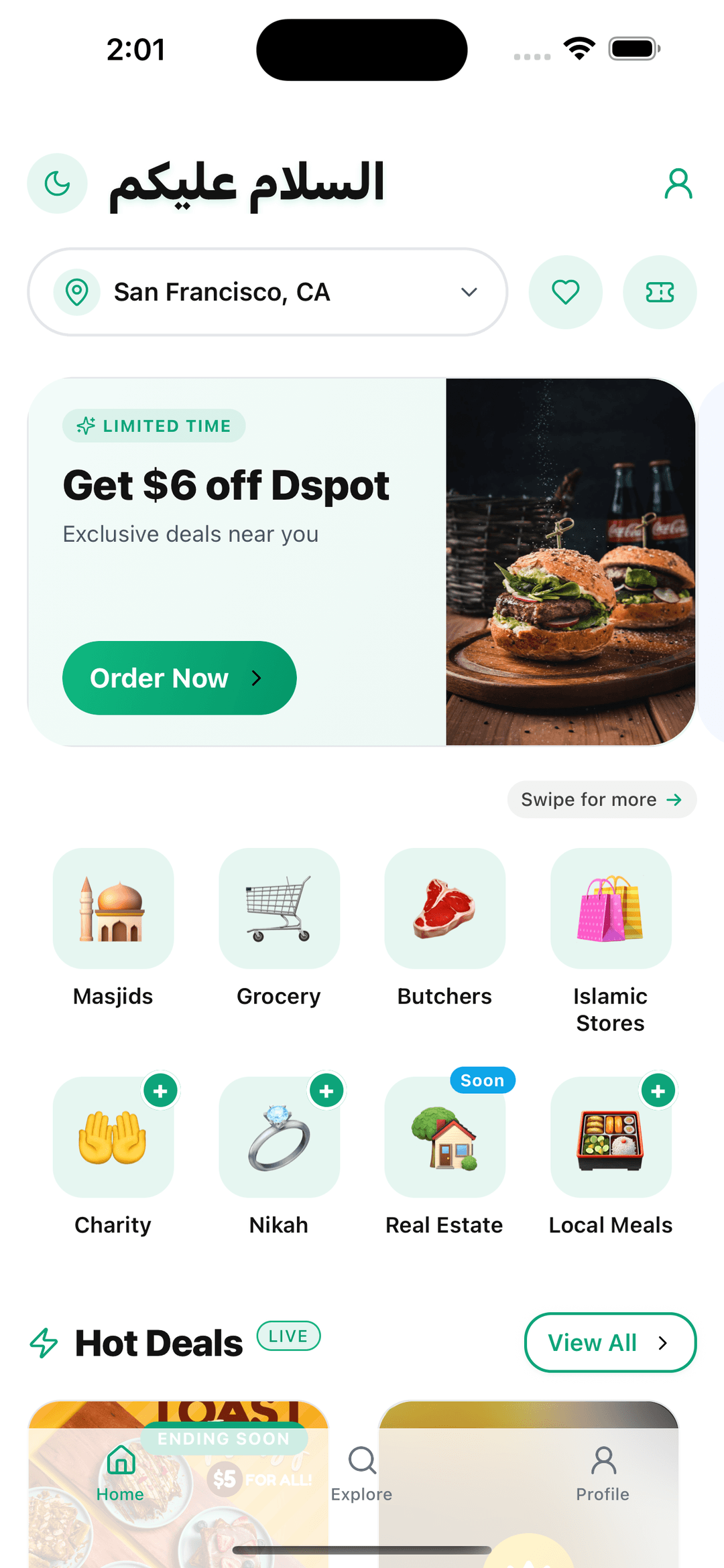 Halaali app interface